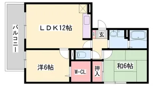 ウエストハイツ【1階】の間取り
