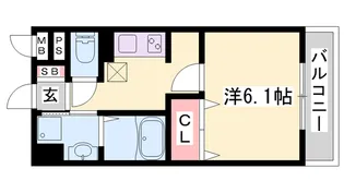 カーサ・フェリーチェ平田【1階】の間取り
