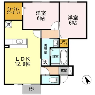 サンブランシュファミーユ A棟【1階】の間取り