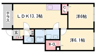シャルマンハウス【1階】の間取り