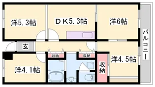 グランレナジア姫路【4002号室】の間取り