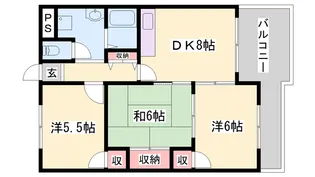 メゾン尾上の松Ⅱ【106号室】の間取り