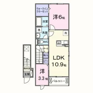 サンリット荒川【204号室】の間取り