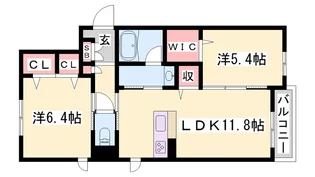 ドゥエラ【0203号室】の間取り