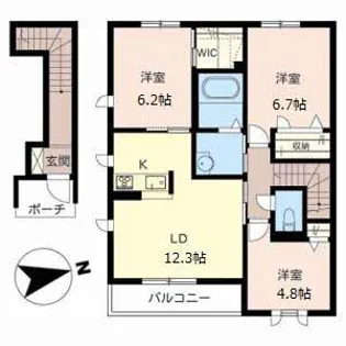 サンルーチェ【A201号室】の間取り