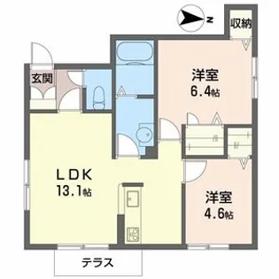 リラフォート栗田【1階】の間取り