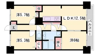 プリムローズ英賀保【3階】の間取り