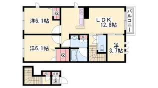 メゾン・ド・ロロ【203号室】の間取り