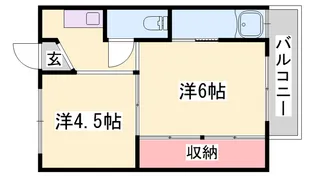 ビレッジハウス朝日ヶ丘【1-304号室】の間取り