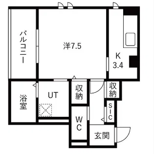 アヴニール西新町【1階】の間取り