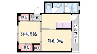 ビレッジハウス太子【1階】の間取り