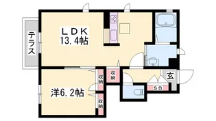 シャーメゾン西明石I【C103号室】の間取り