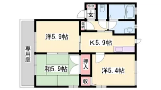 フォレスト浜の宮【1階】の間取り