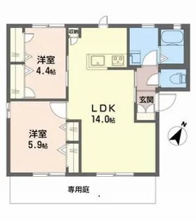 サンコート赤坂【1階】の間取り
