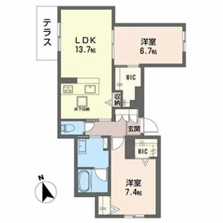シャーメゾン グレース 忍町 【1階】の間取り