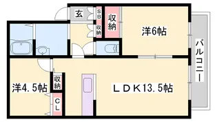 メゾングレーヌ【1階】の間取り