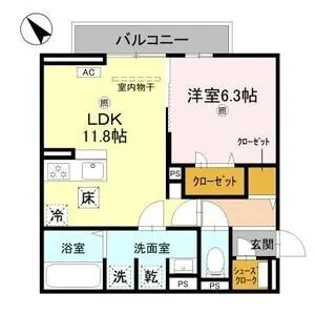 D-PLACE良野【1階】の間取り