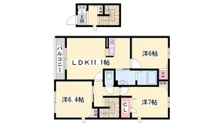 M・エスペランサ北野添【2階】の間取り