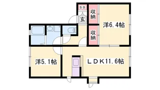 ディアス中筋【2階】の間取り