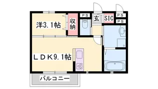 さくらヒルズ加古川【1階】の間取り