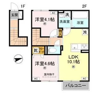 リアン平松 A棟【201号室】の間取り