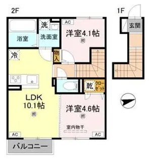 リアン平松 A棟【202号室】の間取り