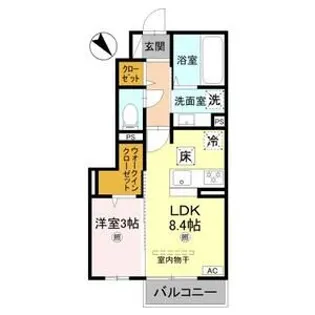 グランクレール西二見【1階】の間取り