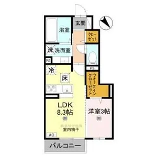 グランクレール西二見【1階】の間取り