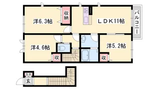 シャーメゾン花水木【2階】の間取り