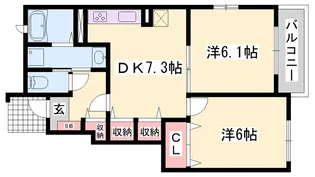アンジュ【101号室】の間取り