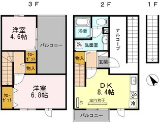 グランアヴァンティⅡB棟【2階】の間取り