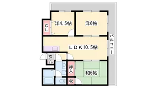 シティーオデオン【6階】の間取り