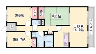 ロワイヤル網干駅前【7階】の間取り