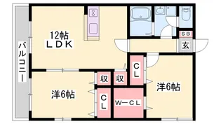 ヴィラージュ【2階】の間取り