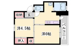 ビレッジハウス小坂【5階】の間取り
