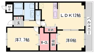 ラフォーレ広畑【5階】の間取り