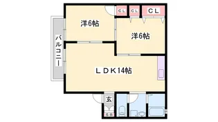 セジュール旭【201号室】の間取り