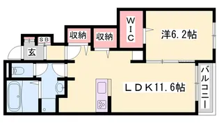 ラ グラン ヴィーダ 赤穂Ⅰ【1階】の間取り