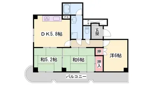 手柄コーポ2号館【3D号室】の間取り