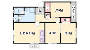 新神野住宅4号棟【3F号室】の間取り