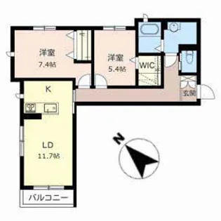 クオリエ南王子【305号室】の間取り