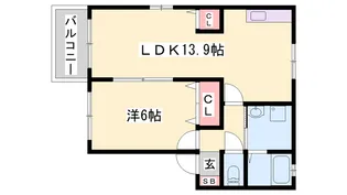 ルシエール的形B棟【1階】の間取り