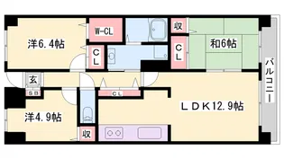 ラヴィーヌ砥堀【7階】の間取り