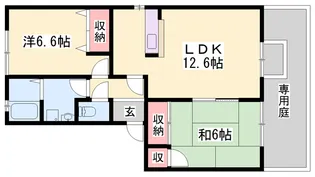 プレミール Ⅱ棟【203号室】の間取り