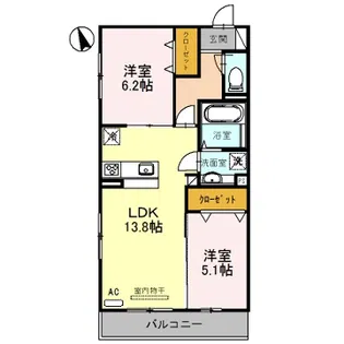 ルエスト・ラメールⅡ【2階】の間取り