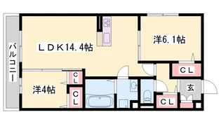 クレール林崎【2階】の間取り
