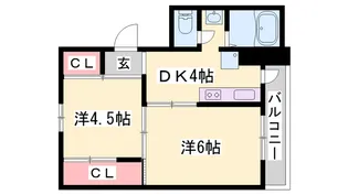 ヴィラナリー天神1号棟【502号室】の間取り