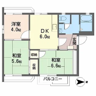 タウニィ中津【0201号室】の間取り