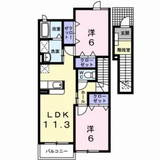 ルナ パレス B【202号室】の間取り