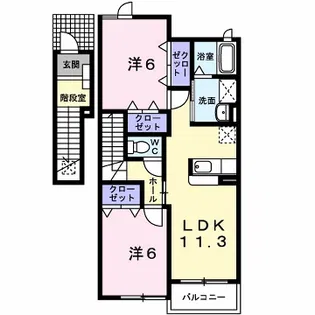 ルナパレスA【2階】の間取り
